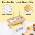 thumbnail image 2 of Sirene Butter Dish with Silicone Lid, Stainless Steel Multipurpose Butter Knife - White, 2 of 8
