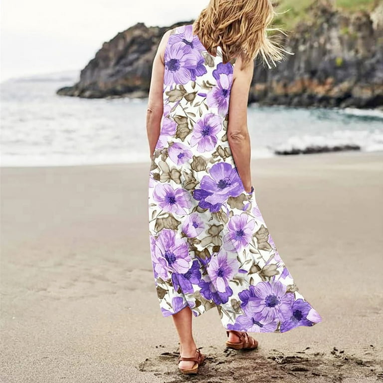 Ovticza Plus Size Dresses for Wedding Guest Summer Beach Cotton