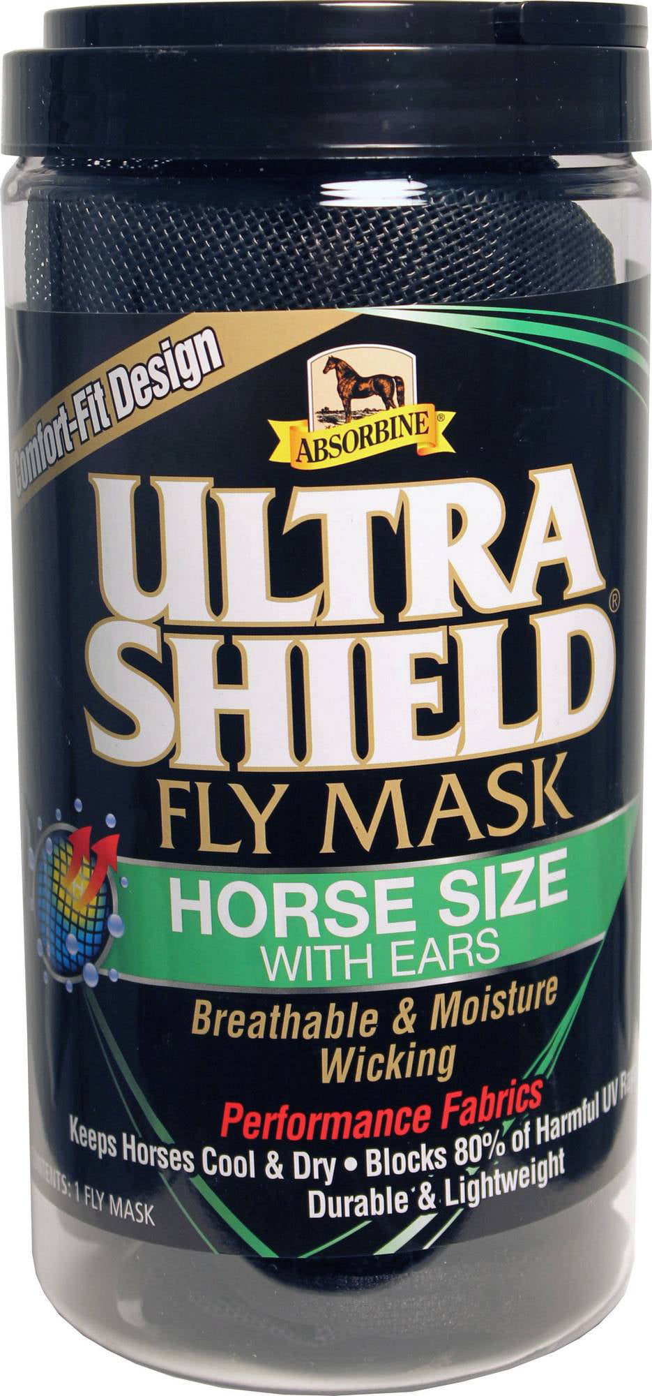 SMALL ABSORBINE ULTRASHIELD FLY MASK WITH EARS UV PROTECTION 
