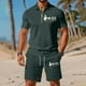thumbnail image 1 of WILLBEST Conjunto Deportivo de Verano con Estampado de Letras Europeas para Hombre, Informal, Holgado y Cómodo, de Manga Corta y con Bolsillo., 1 of 4