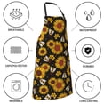 thumbnail image 5 of Goofa Sunflowers And Bww Printed Waterproof Apron 33" Chef Aprons for Men Heavy Duty Chemical Work Apron Adjustable Bib Apron, 5 of 9