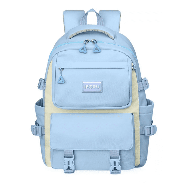 Mochila escolar Backpack acero diseño liso 30L, Azul Claro
