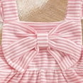 thumbnail image 5 of CAICJ98 Toddler Baby Summer Clothes Cute Bow Sleeveless Romper Striped One Piece Jumpsuit Shorts Overalls Outfits (12-18 Months,Red), 5 of 7