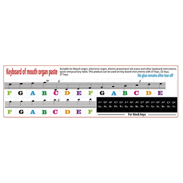 Music Stickers for Adults Stickers Motivational Stickers for Water Bottles Mini Photo Light Bar Baby Photography Piano Keyboard Sticker 27/32/37 Key-Removable Transparent Piano Sticker