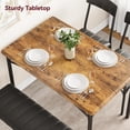 thumbnail image 2 of Eastvita 4-Person Dining Table Set Kitchen Table with Upholstered Chairs/Bench/Rectangular Set for Small Space Apartment/Home Studio in Rustic Brown, 2 of 6