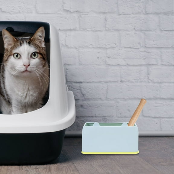 ibasenice Durable Cat Litter Scoop Organizer in Blue Convenient Storage for Litter Box Area