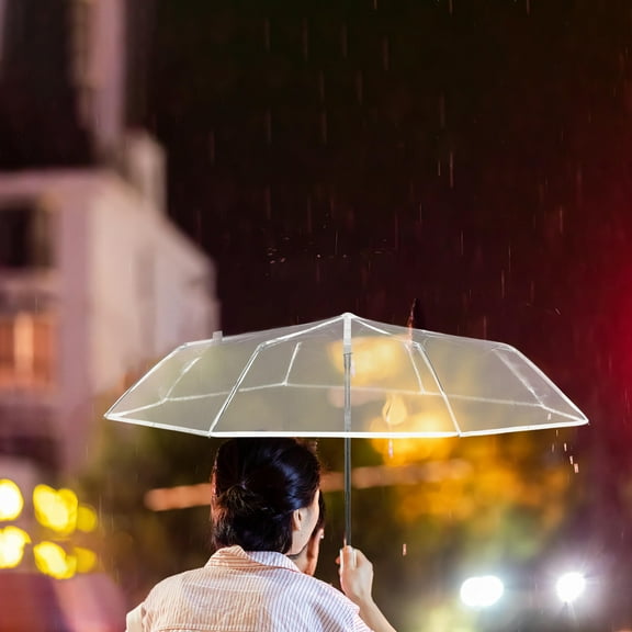 Hemoton Compact Clear Umbrella for Travel Automatic Folding Umbrella Transparent Umbrella Lightweight Umbrella Portable Umbrella