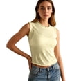 thumbnail image 2 of XIAONA Casual Tank Tops For Women Summer Sleeveless Solid Color Crew Neck Racerback Flounce Standard Straps Comfortable Breathable Soft Fashion Sexy Daily Basic Tops For Female,S, 2 of 5