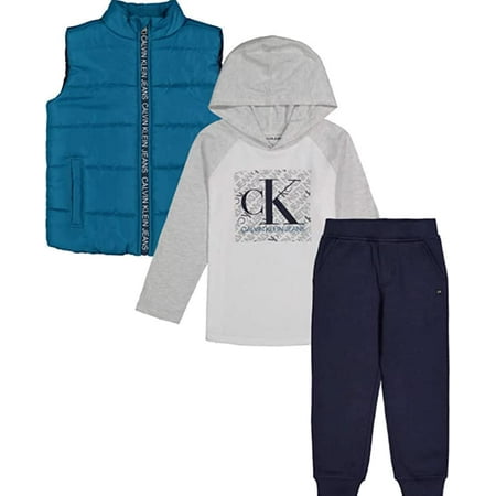 

Calvin Klein Boys 3 Pieces Vest Pants Set Bright Blue 2T