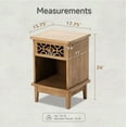 thumbnail image 6 of COZAYH Retro Rustic Nightstand Solid Fir End Table Side Table with Hand Carved Front and Open Shelf for Boho, French Country, Farmhouse Style, Natural, 6 of 7