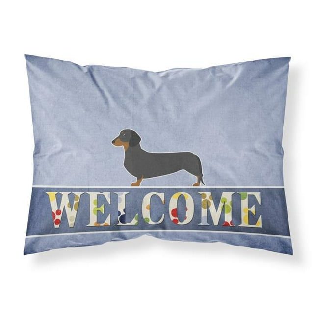 Carolines Treasures BB5486PILLOWCASE Dachshund Welcome Fabric Standard Pillowcase