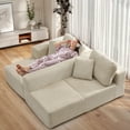 thumbnail image 6 of Bonzy Home Sectional Sofa with L-Shape Chaise,Modern Modular Sofa Upholstered Couch Corduroy Fabric for Living Room Bedroom Beige, 6 of 7