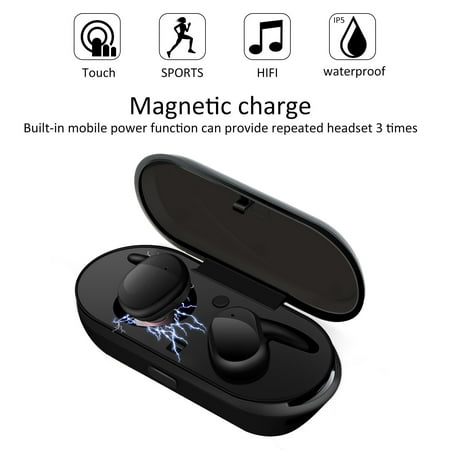 Wireless Earbuds, ELEGIANT Mini TWS Headphones Touch Control Headset With Portable Wireless Charging Station/12 Hours Game Time/Built-in (Best Touch Typing Games)
