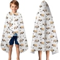 thumbnail image 3 of White Buffalo Pattern Hooded Bath Towel，50"x30" for Ages 3 To 12 Kids, Quick Dry Lightweight Soft Microfiber Hood Beach Towel Cover Up for Kids, 3 of 7