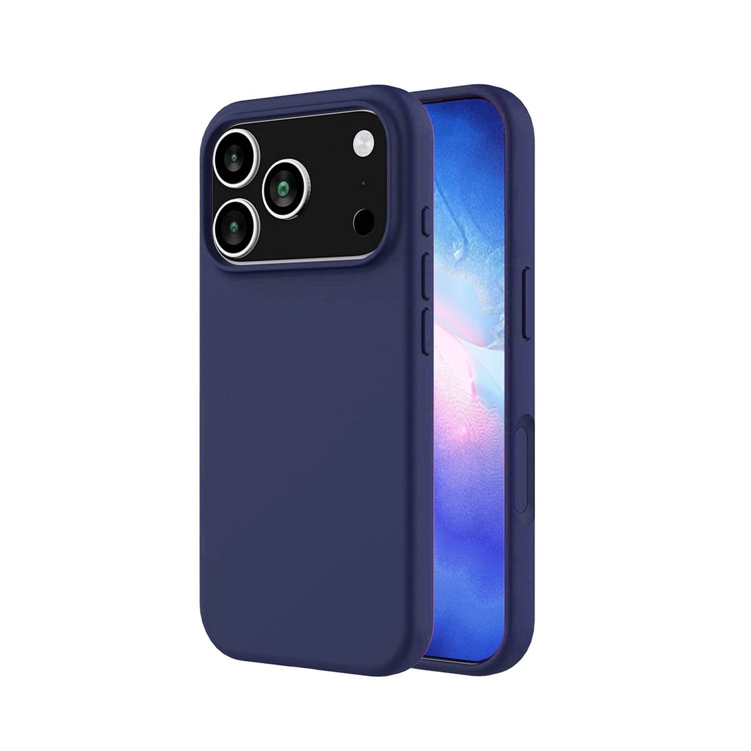 Smooth Finish Silicone Armor Case for iPhone 17 Pro Max - Navy Blue