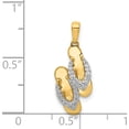 thumbnail image 4 of 14K Yellow & Rhodium And Diamond Flip Flops Charm Made In India pm5204-010-ya, 4 of 5