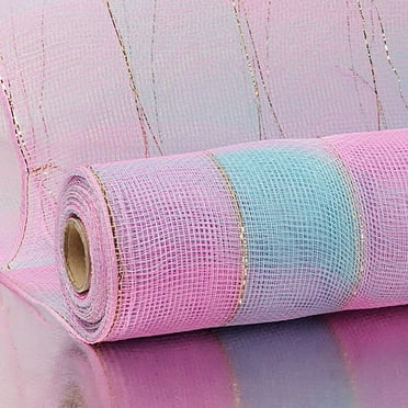 21"X10 Yards Fuchsia/Turquoise 2-Clrd Metallic Deco Mesh by Paper Mart ...