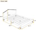 thumbnail image 7 of Full Platform Bed Frames, Full Size Platform Bed with House-Shaped Headboard, Solid Wood Twin Bed Frame with Slat Support, Floor Bed Twin Platform Bed Frame for Girls Boys Adults, Cream+Walnut, 7 of 7