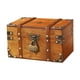 thumbnail image 3 of Cofre del tesoro pirata, caja de almacenamiento decorativa de madera, diseño vintage único para el hogar Amarillo Con Cerradura, 3 of 9