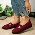 thumbnail image 2 of Miluxas Women’s Flats Shoes Comfortable Knit Solid Color Round Toe Slip on Casual Ballet Flats Dress Shoes Wine 9.5(43), 2 of 7