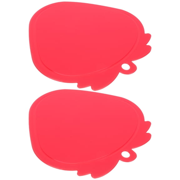 FOMIYES 2Pcs Red Plastic Cutting Board with Anti Skid Hanging Design for Kitchen Use