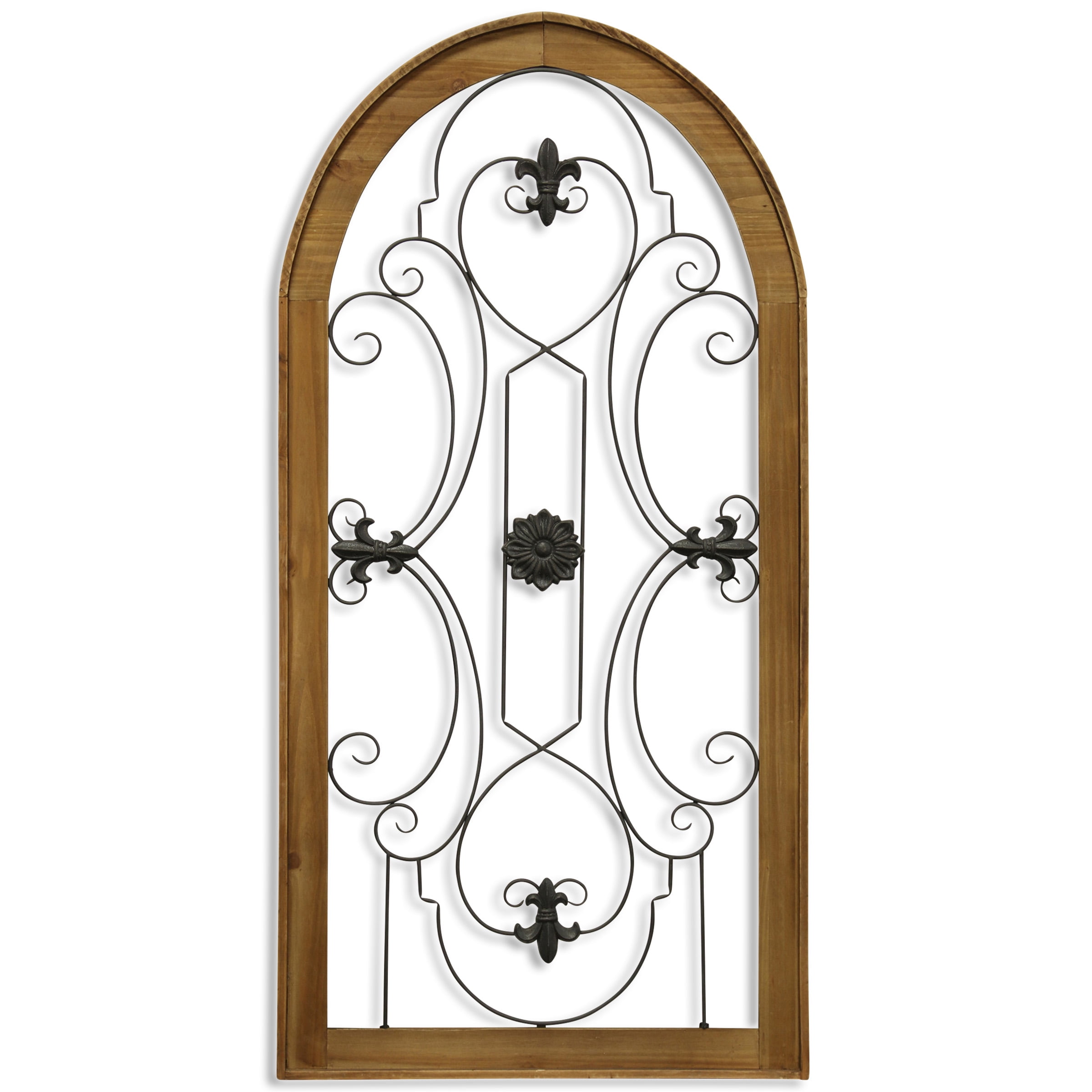 Metal Scroll & Wood Gate Wall Décor Metal Scroll & Wood Gate