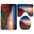 thumbnail image 1 of ABPHQTO USA Amaneceres Atardeceres Cactus Juego de alfombras de baño de 3 piezas Alfombra de baño Alfombra de contorno y tapa de inodoro, 1 of 2