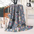 thumbnail image 3 of Border Collie Dog and Flower Florals Blanket,Comfortable Soft Flannel Throw Blanket,All Season,Warm Lightweight Blankets for Sofa Bed Couch Living Room Chair,50"x60", 3 of 4