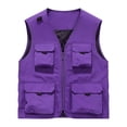 thumbnail image 2 of Ynynloco Men's Casual Breathable Lightweight Outdoor Fishing Work Safari Travel Hunting Photo Cargo Vest Jacket Multi Pockets, 2 of 9