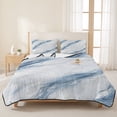thumbnail image 3 of Twin Quilt Set 68''x86'', Blue Grey Marble Lightweight Summer Bedspread Coverlet Set with 2 Pillow Shams, Vintage Abstract Modern Art Crack Breathable All Season Quilt Bedding for Dorm/Bedroom, 3 of 9