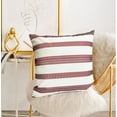 thumbnail image 3 of Decorative Throw Pillow Covers Set of 2 Wine Red pillow covers 20x20 inch Throw Pillows Linen Square Pillow Case,Farmhouse Outdoor Modern Boho Striped Pillow Covers for Couch Sofa Living Room, 3 of 6