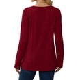 thumbnail image 5 of MOSHU Dressy Tops for Women Classic Fit Long Sleeve Shirts V Neck Lightweight Blouses Casual Tunic Womens Tops, 5 of 9