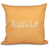 Simply Daisy 16" x 16" Happy Smile Word Print Pillow