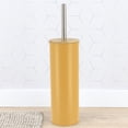 thumbnail image 2 of Mustard Yellow Metal Toilet Brush and Holder Set With Bamboo Lid, 2 of 9