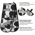 thumbnail image 4 of Dailycode Double Sided Oven Mitt with Loop Heat Resistant Kitchen Long Potholders 7" x 35" Black White Line Circles, 4 of 6