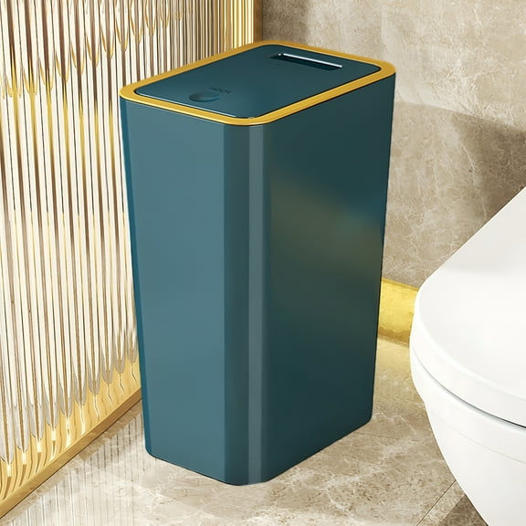 LAMIRO Large Kitchen Trash Can with Lids,Trash Can for Bathroom/Bedroom/Office,Plastic Simple Trash Can