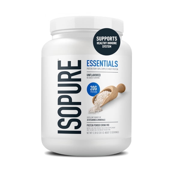 Proteína de suero en polvo Isopure Essentials 100% 20 g sin sabor