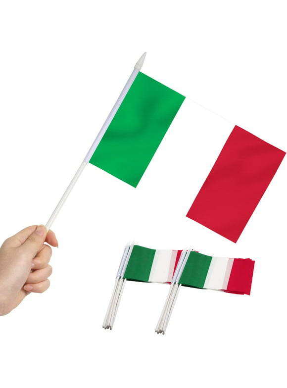 Anley Italy Mini Flag 12 Pack - Hand Held Small Miniature Italian Flags