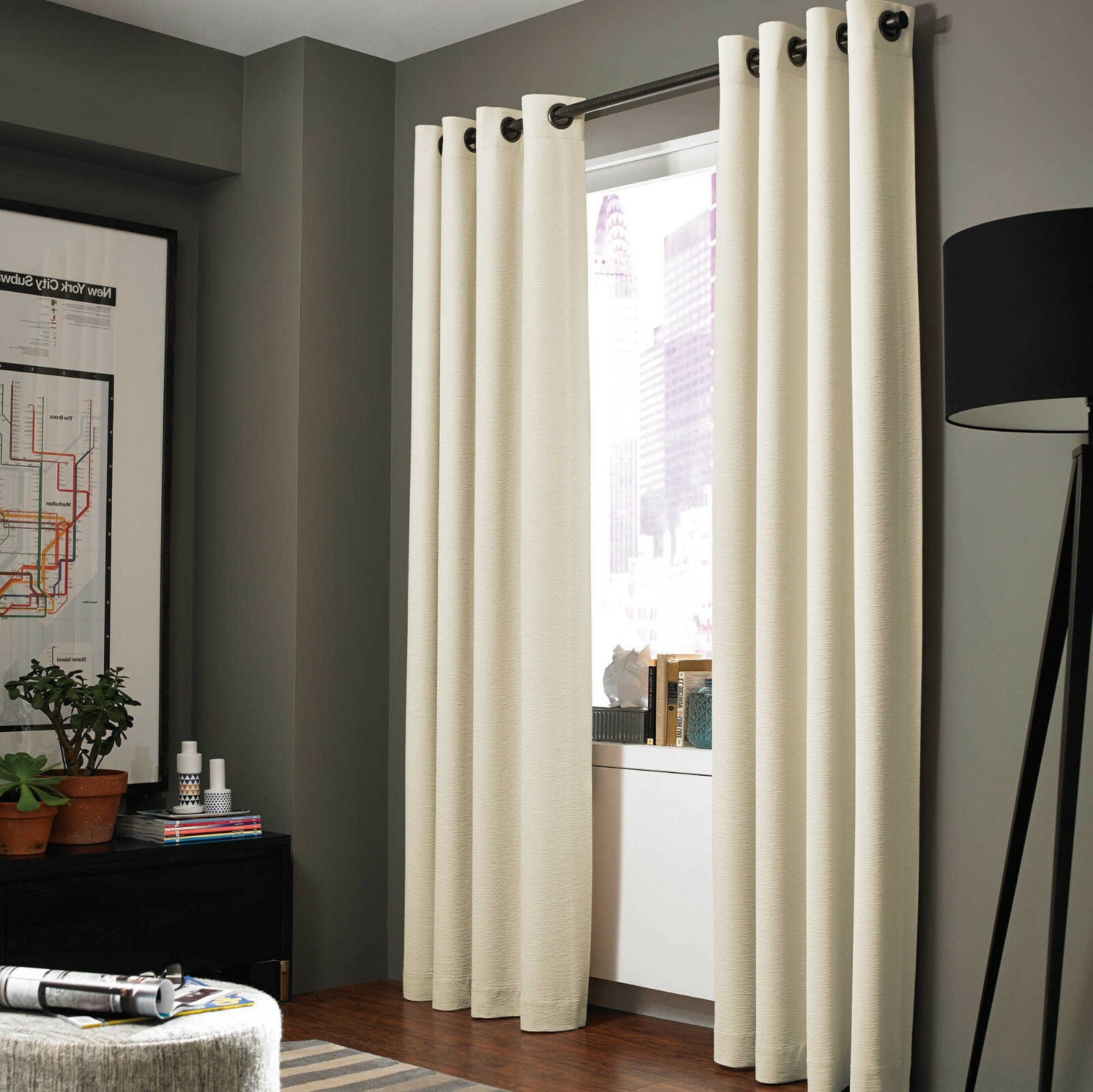 Window Curtain Blackout Printed Solid Curtain Drapes Curtain Eyelets 1-4 Panels 