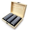 thumbnail image 4 of Luckyn Coin Storage Box with Adjustment Pad 100 Pcs Adjustable Wooden Commemorative, Wooden Coin Box Lockable Universal Coin Storage Box for Coins Collection, 4 of 10
