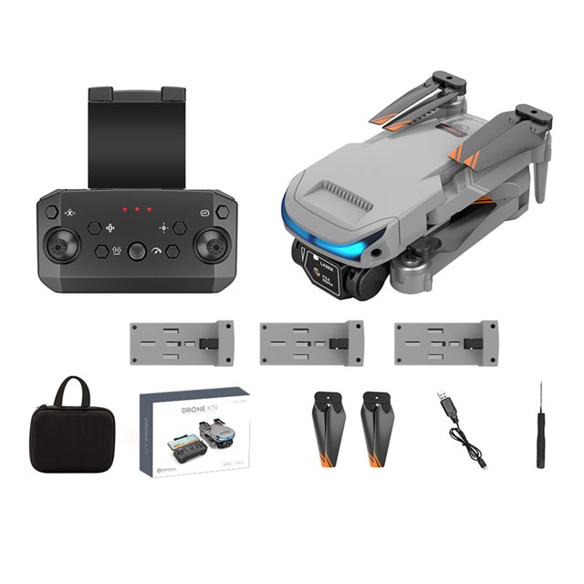 Fotografía aérea de drones RC plegable Modo sin cabeza 2.4G Quadcopter 4 canales de control remoto Helicóptero Toy recargable Gris Light Type 3 Inevent FN010231-03B