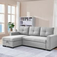 thumbnail image 2 of Tufted Sectional Chaise Sofa Sleeper with Storage in Dark Grey, 2 of 14