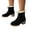 Black, variant on Women's Ankle Boots Low Heel Fleece Lined Lace up Walking Winter Snow Booties(Navy,7)