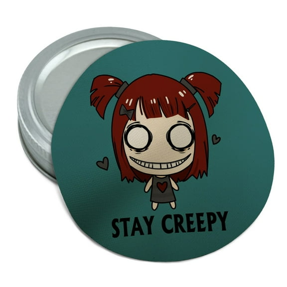 Stay Creepy Girl with Hearts and Bow Round Rubber Non-Slip Jar Gripper Lid Opener