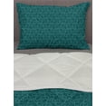 thumbnail image 3 of Teal Comforter & Sham Bedding Set, Abstract Line Art Modern Expressionist Design Water Drop Pattern in Various Sizes, 3 pcs Duvet Set Microfiber Filling Quilt, 5 Sizes, Teal Turquoise, by Ambesonne, 3 of 4