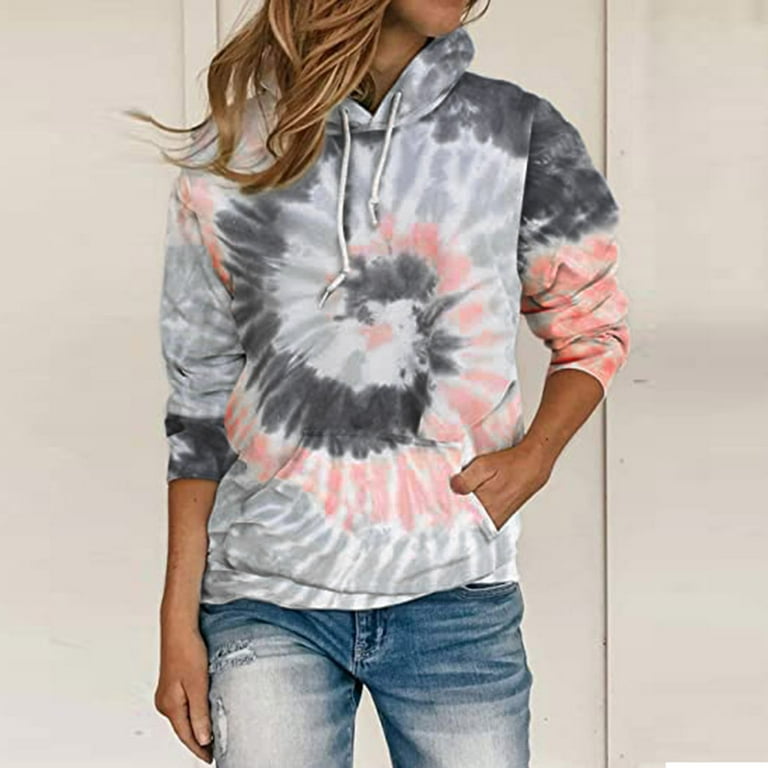 Women Plus Size Tie Dye Printed Gradient Pullover Long Sleeve Sweatshirt Top Comfort Color Trendy Cozy Plus Size Pullovers Sweatshirts