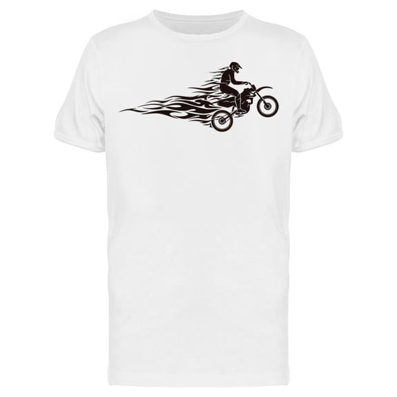 Motocross Mid Air Flames Tee Men's -Image by Shutterstock