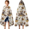 thumbnail image 3 of Beige Highland Cow Sunflower Basket Pattern Hooded Bath Towel，60"x35" for Ages 3 To 12 Kids, Quick Dry Lightweight Soft Microfiber Hood Beach Towel Cover Up for Kids, 3 of 7