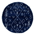 thumbnail image 3 of Unique Loom Rabat Shag Collection Area Rug - Tribal (5' 1" Round Navy Blue/Ivory), 3 of 7