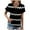 Black, variant on Womens Cowl Neck Short Sleeve Shirts Casual V Neck Wave Striped Tops Cozy Tunic Outdoor T-Shirts (S, White)